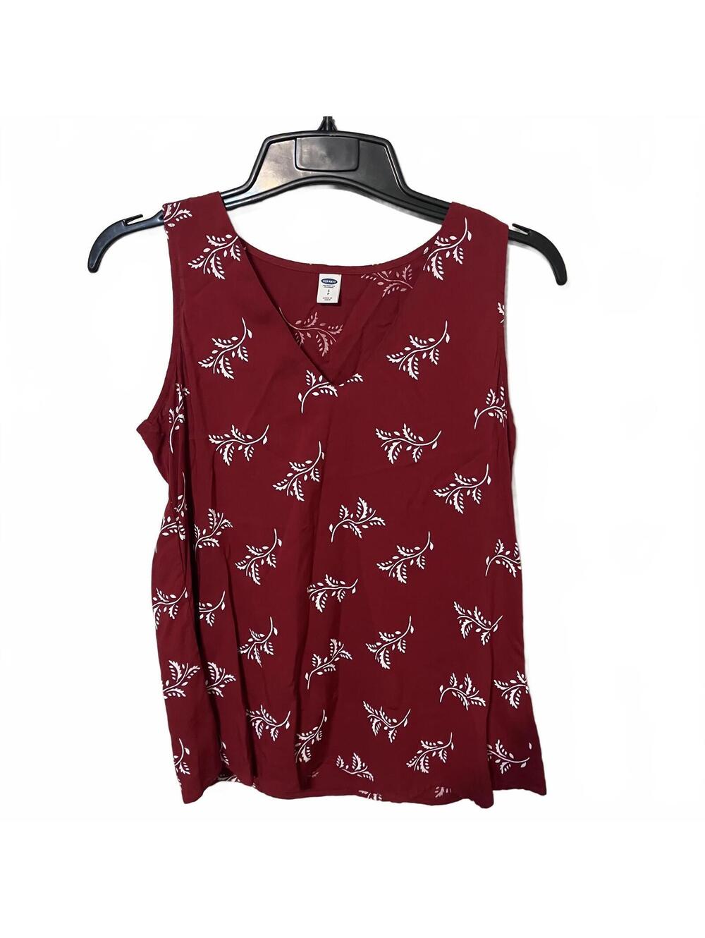 Old Navy Sleeveless Casual Summer 2000s Red Floral Print  Romantic Top Small